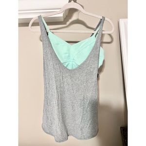 Lululemon gray tank top with built in sports bra